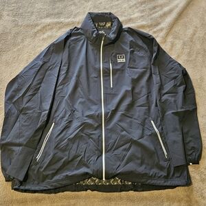 HUK Black Windbreaker Jacket with Hood